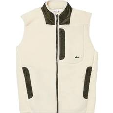 Lacoste Men Vests Lacoste Mens Sherpa Fleece Gilet - Cream