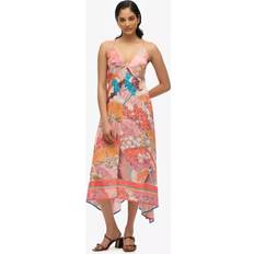 Superdry Dresses Superdry Printed Jacquard Hanky Hem Dress - Coral