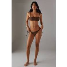 Brown - Women Bikini Bottoms Warehouse Womens Whipstitch Detail Bikini Bottom - Brown