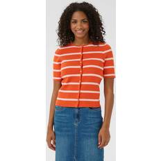 Orange Koftor Kaffe Morita Stripe Cardigan - Red