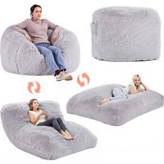 VEVOR Bed Chair Mattress Grey-Full Bean Bag