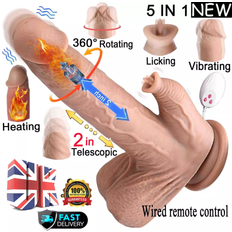 Thrusting Sex Toys Maxpower Luxury Heating Thrusting Vibrator with Licking & Rotating Motion