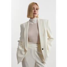 Karen Millen Blazers Karen Millen Compact Stretch Essential Tailored Single Breasted Blazer - Ivory