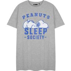 Grey Nightgowns Peanuts Womens Sleep Society Snoopy Short-Sleeved Nightdress - Grey
