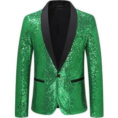 Men's Clothing Stylish Formal Suit Business Office Wedding Suit Jacket Blazers - Green
