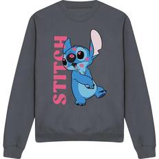Lilo & Stitch Lilo & Stitch Unisex Adult Covered In Kisses Sweatshirt - Charcoal