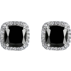 Shein 1pair Glamorous Square Cubic Zirconia Decor Stud Earrings For Women For Daily Decoration