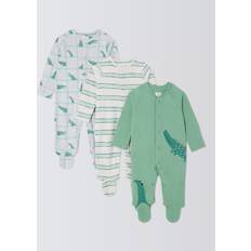 Cotton Pyjamases John Lewis Baby Crocodile Sleepsuits - Multi