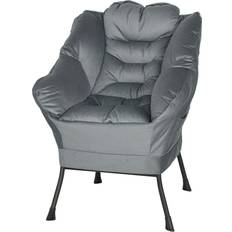 Homcom Fåtöljer Homcom Modern Relax Med Sidofickor Grå Fåtölj