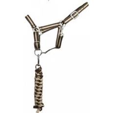 Imbracature per cavalli T.de.T Cavezza Doppia Cavalli Corda Guinzaglio T de T - Marron