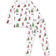Bellabu Bear Elf On Shelf Bamboo Kids Pajamas - White