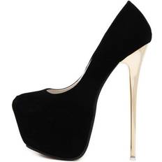 Women's Shoes Bright Surface 16cm Fine Heel Sexy High Heels - Black