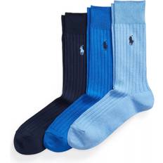 Polo Ralph Lauren Socks on sale Polo Ralph Lauren Egyptian Cotton Ribbed Socks Pack of 3 - Blue