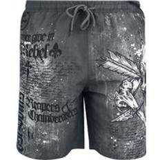 Rock Rebel Swim Shorts with Skull Print - Herr