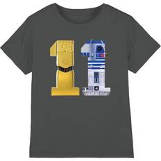 Star Wars Childrens Kids 11 C3PO R2-D2 T-Shirt - Charcoal