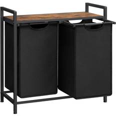 Songmics Cesto De Ropa Con 2 Bolsas De Tela Negra L73 x A72 cm