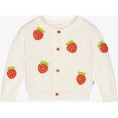 Organic Cotton Cardigans Children's Clothing Stella McCartney Kids Girls Knitted Strawberry Cardigan - Ivory