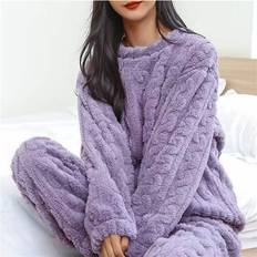 Purple Pyjamas Vehhe Womens Pyjamas Sets Warm Fleece Loungewear - Purple