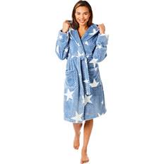 Grey - Women Robes Womens Star Print Dressing Gown - Grey