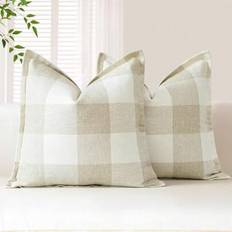 Shein Buffalo Plaid Farmhouse Decorative Pillow 1pc Cushion Cover Beige