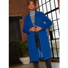 Chi Chi London Single Breasted Coat - Blue