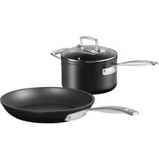 Le creuset toughened non stick shallow frying pan Le Creuset Toughened Non-Stick 18cm Lidded Saucepan 24cm Shallow Frying Pan Cookware Set with lid