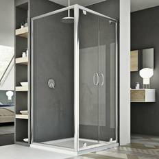 Shower Cabin Idralite Mampara De Ducha 2 Hojas Abatibles Vidrio Transparente 70x120 ap. 120 cm Rectangular