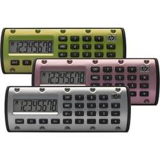 QuickCalc3 3-Pack Pocket Calculators Olive Green/Pink/Silver