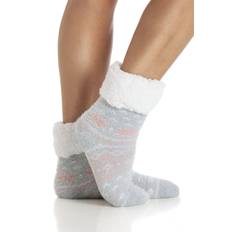 Camille Socks Camille Ladies Fair Isle Print Bed Socks - Soft Fuzzy Stretchy