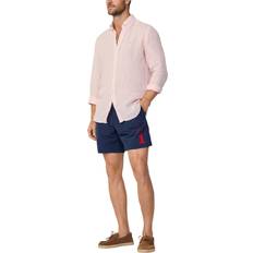 Hackett London Men Swimwear Hackett London Regular Fit Branded Number Swim Shorts - Ink Blue