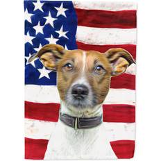 Garden & Outdoor Environment Caroline's Treasures American Flag with Jack Russell Terrier Flag Canvas Large Multicolor