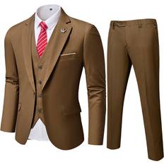 MY'S Men's Blazer Vest Pants Set - Khaki