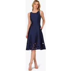 Adrianna Papell Taffeta Floral Cutwork Dress