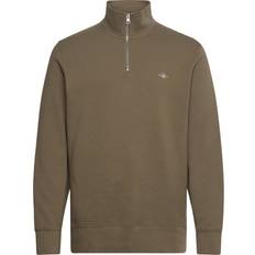 Gant Texture Half-Zip - Khaki Green