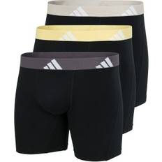 Adidas Grey Men's Underwear adidas Active Flex Cotton Boxer Briefs - Black/Yellow/Grey