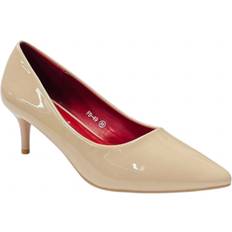 Women's Stiletto Heel Pointed Toe Court Shoes - Beige