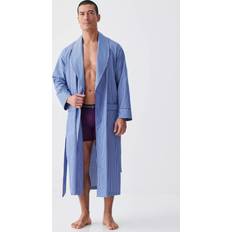 British Boxers Stow Cotton Dressing Gown - Navy/White