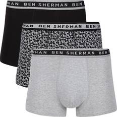 Ben Sherman Underwear Ben Sherman 3 Pack Boxers Karsyn Trunks - Black/Print/Grey