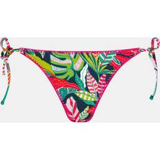 Black Bikini Bottoms Accessorize Tropical Print Tie-Side Bikini Bottoms - Black