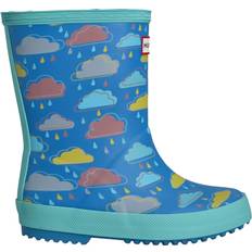 Hunter Kids First Classic Rain Cloud Print Boot - Blue