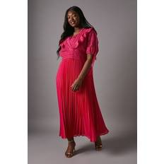 Coast Plus Lace Top Frill Midi Dress - Pink