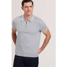 Ted Baker Polo Shirts Ted Baker Mahani Regular Fit Zip Neck Polo Shirt - Grey