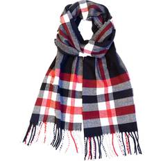 Calvin Klein Multicoloured Accessories Calvin Klein Cashmere Feel Scarf Soft Winter Soft Tartan Plaid - Black/Red