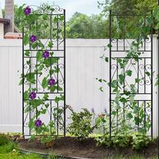Garden & Outdoor Environment Temu 2 Pack 182 x 50 cm Metal Garden Trellis For Climbing Plants
