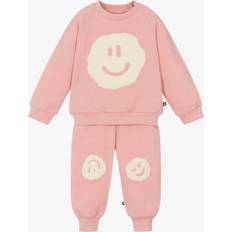 Molo Tracksuits Molo Girls Happy Face Organic Cotton Tracksuit - Pink