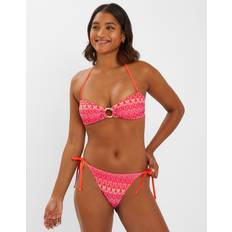 Silver - Women Swimwear Accessorize Bright Crochet Bandeau Bikini Top - Multi