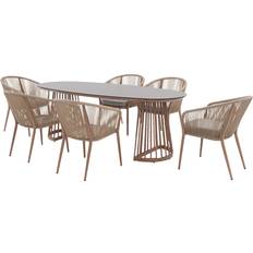 Kettler Messina 6-Seater Oval Garden Table & Chairs Patio Dining Set