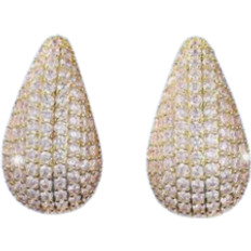 Shein pair Fashionable Teardrop Shaped Cubic Zirconia Stud Earrings Glittering And Luxurious Gift For Girls On Dates Valentines Day And Christmas