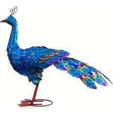 Garden & Outdoor Environment Temu Metallic Peacock Sculptures Outdoor Garden Decor