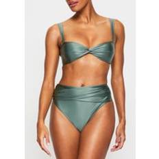 KBX Knickerbox Swim Solid Collections Bikini Top - Dark Green
